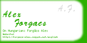 alex forgacs business card